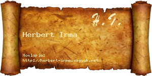 Herbert Irma névjegykártya